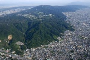 飯盛城跡の遠景写真