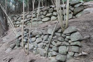 飯盛城跡の石垣写真