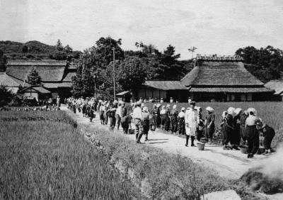 田原村の防空演習