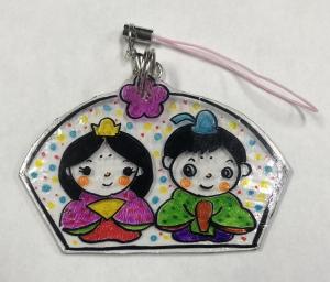 プラバンで作った絵馬型のお雛様