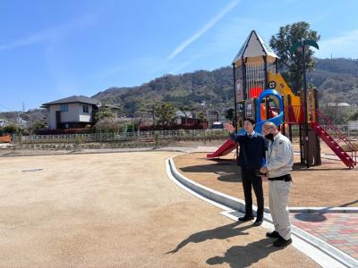 川崎池公園のリニューアル工事完了視察
