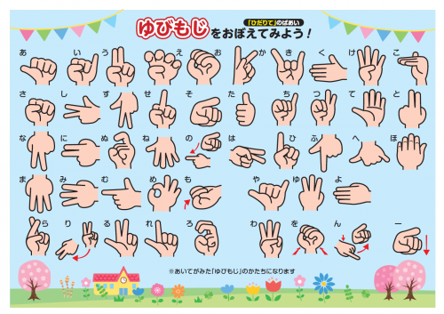 ゆび文字表　左手