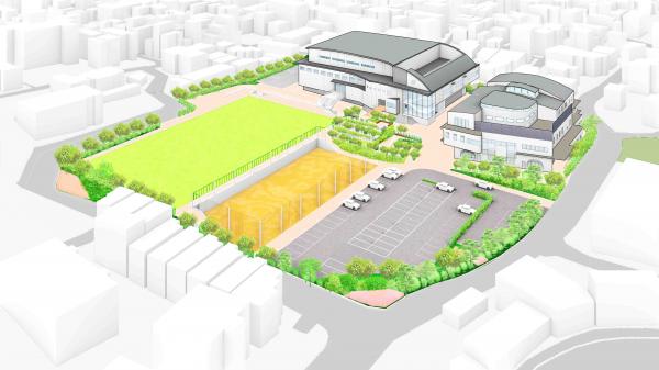 ［整備イメージ］南中学校跡地複合施設全体