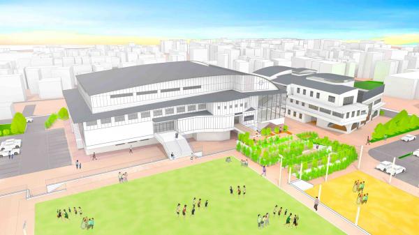 ［整備イメージ］南中学校跡地複合施設全体