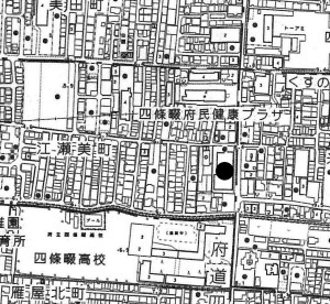 雁屋遺跡木棺出土位置の地図画像