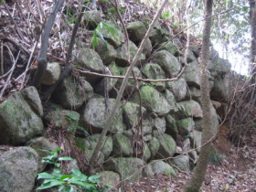 飯盛城の石垣の写真