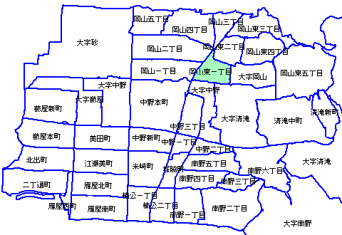 岡山東一丁目地図