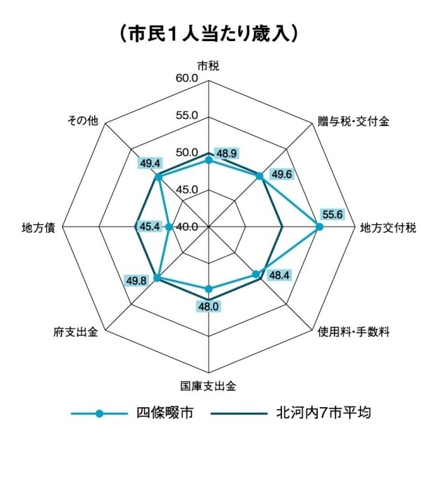 市民一人当たりの歳入