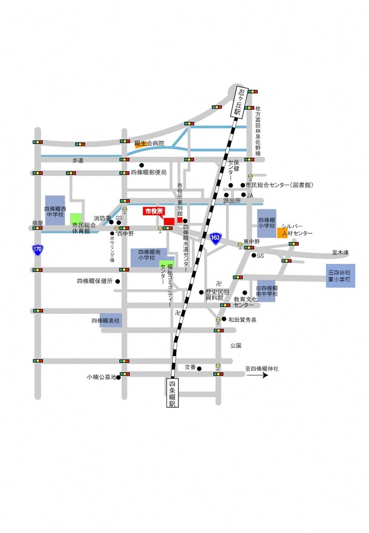 市役所近辺地図